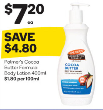 Woolworths Palmer's Cocoa Butter Formula Body Lotion 400ml` offer