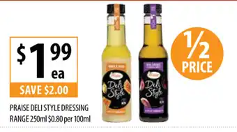 Praise Deli Style Dressing Range 250ml 100ml