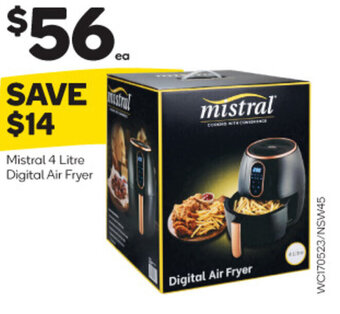 Woolworths Mistral 4 Litre Digital Air Fryer offer