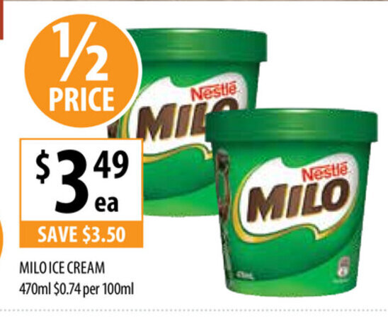 milo ice cream price