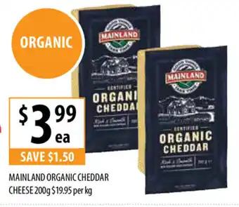 Supabarn Mainland Organic Cheddar Cheese 200g offer