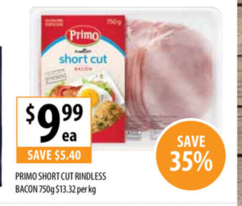 Supabarn Primo Short Cut Rindless Bacon offer