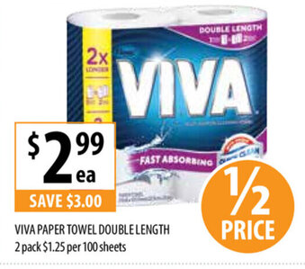 Supabarn Viva Paper Towel Double Length offer