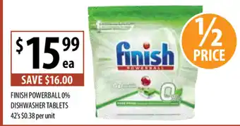 Supabarn FInish Powerball 0% Dishwasher Tablets offer