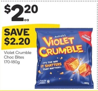 Woolworths Violet Crumble Choc Bites 170-180g offer
