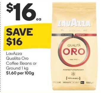 Woolworths LavAzza Qualita Oro Coffee Beans or Ground 1kg offer