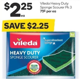 Woolworths Vileda Heavy Duty Sponge Scourer Pk 3 offer