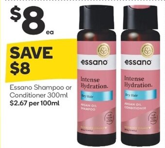 Woolworths Essano Shampoo or Conditioner 300ml offer