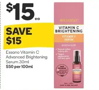 Woolworths Essano Vitamin C Advanced Brightening Serum 30ml offer