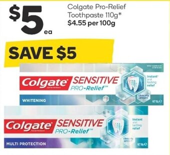 Woolworths Colgate Pro-Relief Toothpaste 110g offer