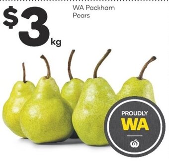 Woolworths WA Packham Pears offer