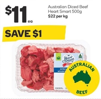 Woolworths Australian Diced Beef Heart Smart 500g offer