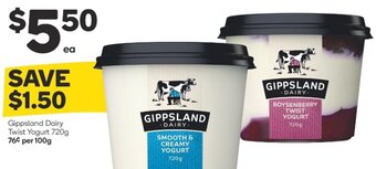 Woolworths Gippsland Dairy Twist Yoghurt 720g offer