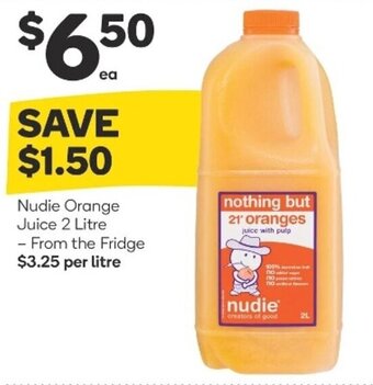 Woolworths Nudie Orange Juice 2 Litre offer