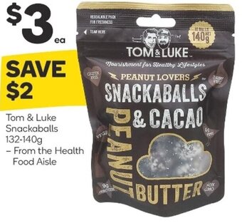 Woolworths Tom & Luke Snackaballs 132-140g offer