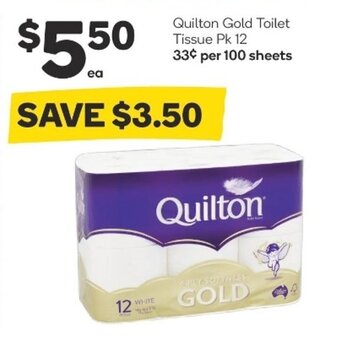 Woolworths Quilton Gold Toilet Tissue Pk 12 offer