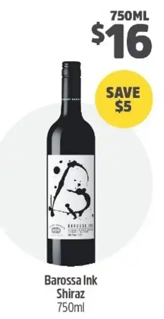 Woolworths Barossa Ink Shiraz 750ml offer