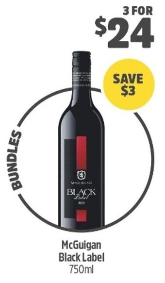 Woolworths McGuigan Black Label 750ml offer