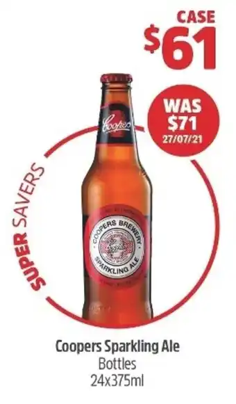 Woolworths Coopers Sparkling Ale 24x375ml offer