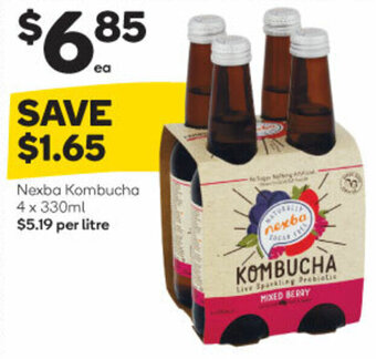 Woolworths Nexba Kombucha 4 x 330ml offer