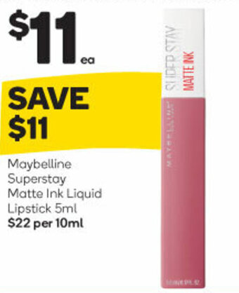 Woolworths Maybelline Superstay Matte Ink Liquid Lipstick 5ml offer