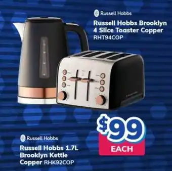 Bi-Rite Russell Hobbs 1.7L Brooklyn 4 Slice Toaster Copper offer