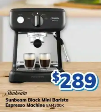 Bi-Rite Sunbeam Black Mini Barista Espresso Machine offer