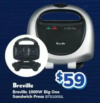 Bi-Rite Breville 1000W Big One Sandwich Press offer