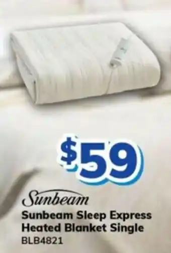 Bi-Rite Sunbeam Sleep Express Heated Blanket Single offer