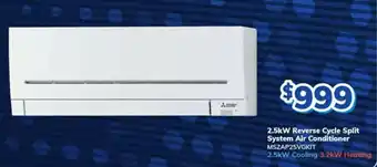 Bi-Rite Mitsubishi 2.5kW Reverse Cycle Split System Air Conditioner offer