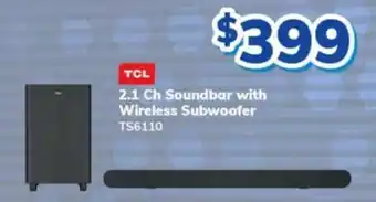 2.1 Ch Soundbar with Wireless Subwoofer