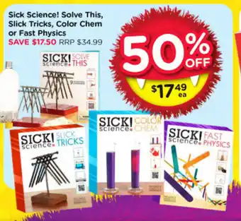 Toyworld Sick Science! Solve This, Slick Tricks, Color Chem or Fast Physics offer