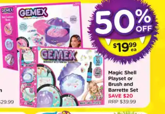 Toyworld Gemex Magic Shell Playset or Brush and Barrette Set offer