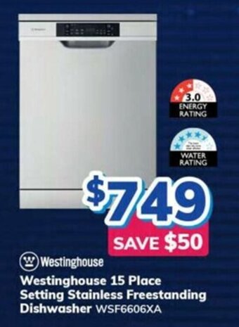 Bi-Rite Westinghouse 15 Place Setting Stainless Freestanding Dishwasher offer