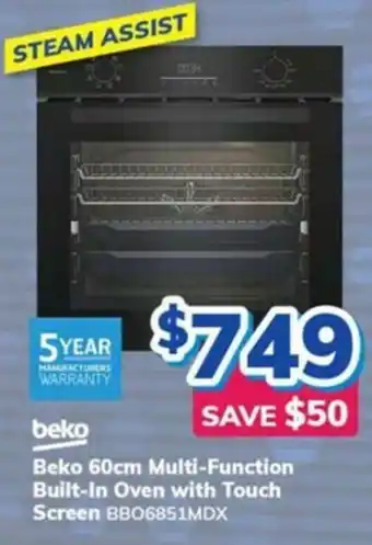 Bi-Rite Beko 60cm Multi-Function Built-In Oven with Touch Screen offer
