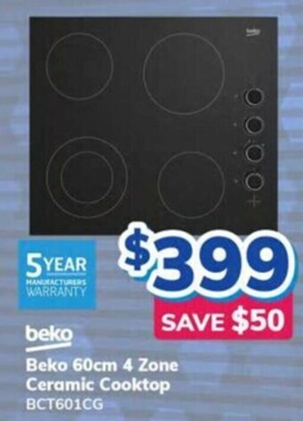 Bi-Rite Beko 60cm 4 Zone Ceramic Cooktop offer