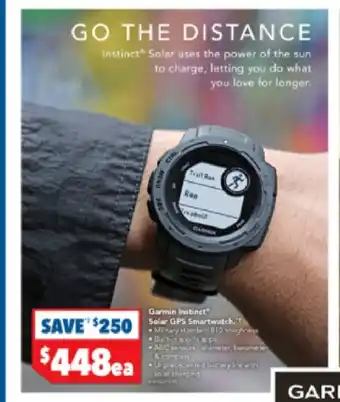 Harvey Norman Garmin Instinct Solar GPS Smartwatch offer