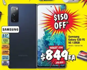 JB Hi-Fi Samsung Galaxy S20 FE 5G 128GB offer