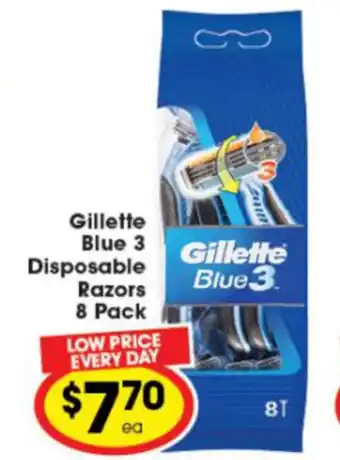 Ritchies Gillette Blue 3 Disposable Razors 8 Pack offer