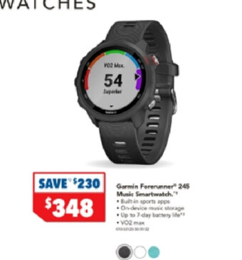 Harvey Norman Garmin Forerunner 245 Music Smartwatch offer