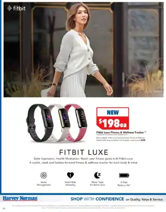 Harvey Norman FItbit Luxe Fitness & Welness Tracker offer