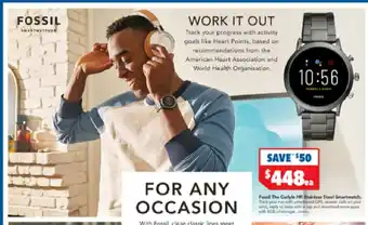 Fossil The Carlyle HR Stainless Steel Smartwatch