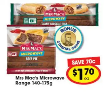 Ritchies Mrs Mac's Microwave Range 140-175g offer