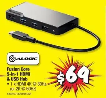 JB Hi-Fi Alogic Fusion 5-in-1 HDMI & USB Hub offer