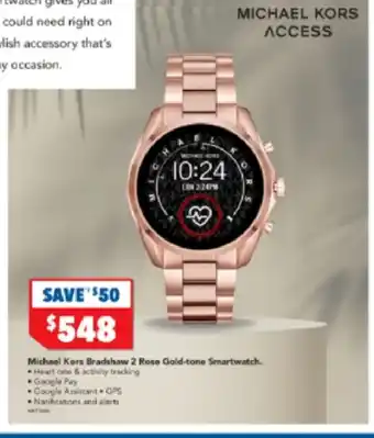 Michael Kors Bradshaw 2 Rose Gold-Tone Smartwatch