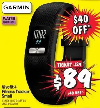 JB Hi-Fi Garmin Vivofit 4 Fitness Tracker Small offer