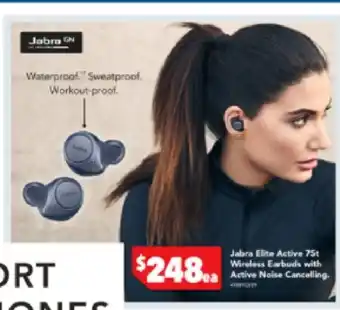 Harvey Norman Jabra Elite Active 75t Wireless Earbuds with Active Noise Cancelling offer