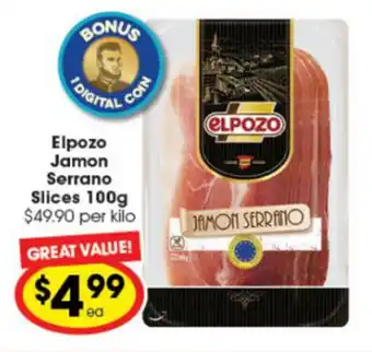 Ritchies Elpozo Jamon Serrano SLices 100g offer
