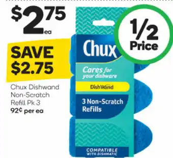 Woolworths Chux Dishwand Non-scratch Refill Pk 3 offer