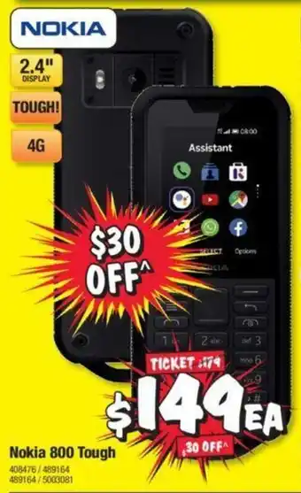 JB Hi-Fi Nokia 800 Tough 4G offer